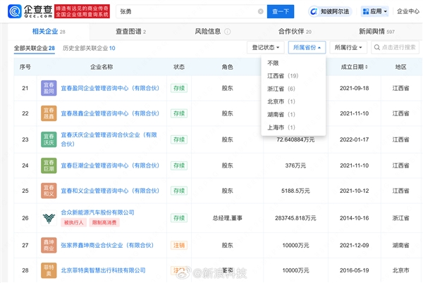 哪吒汽车原CEO张勇回应在英国传闻：仍哪吒汽车担任顾问 为公司四处奔波融资