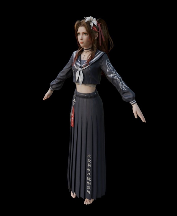 3D区大神发《最终幻想7：重生》美图：JK短发蒂法与