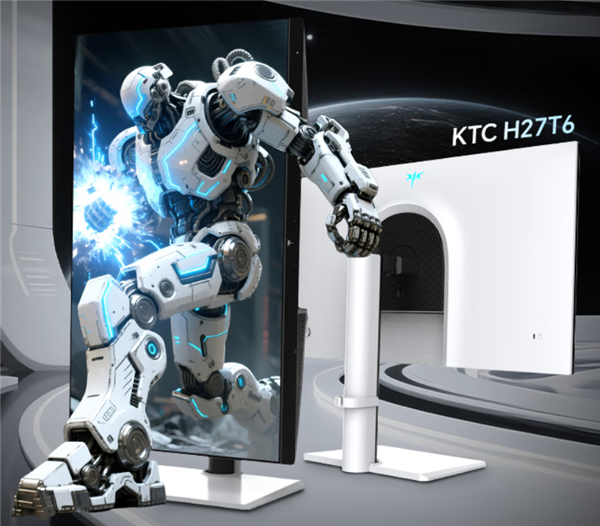 国补后仅719.2元！KTC H27T6显示器发布：2K 210Hz电竞屏、内置双音响
